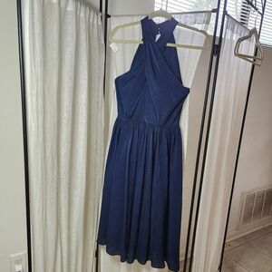 Gal Meets Glam Navy Backless Dress